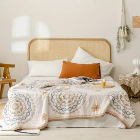 Manta Decorativa com Estampa de Mandala Boho