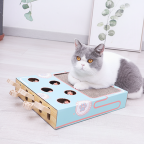 Caixa de Quebra-cabeça Arranhadora para Gatos Brinquedo Interativo