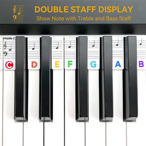 Removable Piano Keyboard Note Labels – Color-Coded Learning Stickers