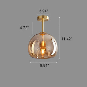 Luminária de Teto Nordic de Vidro Esférico | Semi-Embutida