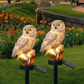 Luminária Solar de Jardim em Formato de Coruja para Caminhos Externos