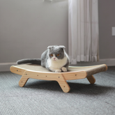 Arranhador para Gatos, Brinquedo de Arranhar, Cama Lounge Curva de Madeira para Gatos