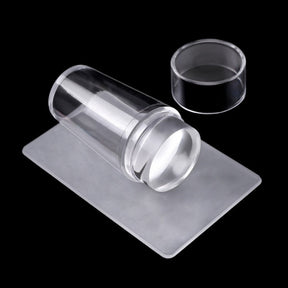 Carimbo de Silicone Transparente para Unhas com Espátula