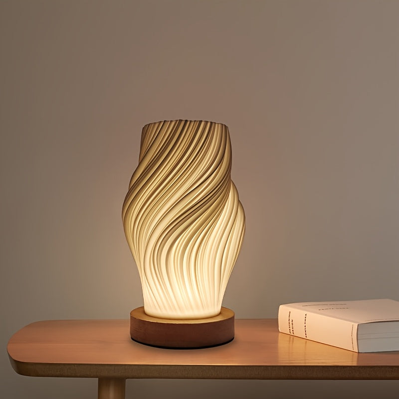 Luminária de Mesa LED Espiral Moderna | Luz Minimalista Regulável para Mesa de Cabeceira e Escritório