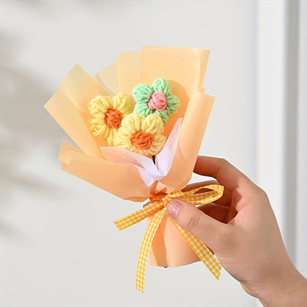 Buquê de Flores para Presente de Dia das Mães Mini Buquê de Tecido Artesanal