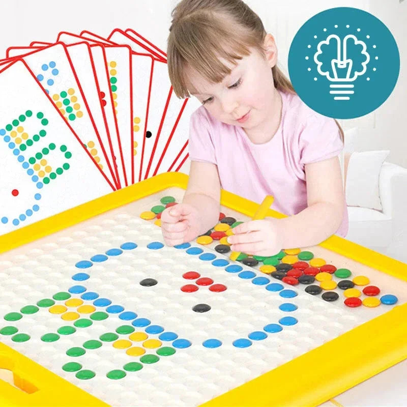 Prancheta Magnética Grande para Desenho Infantil Quadro de Pontos Magnéticos Montessori