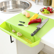 Tábua de Corte 2 em 1 com Recipiente de Armazenamento | Tábua de Cozinha Portátil e Suporte para Alimentos