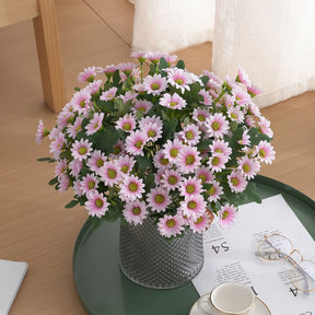 Arranjo de Flores Artificiais de Margarida para Centro de Mesa de Dia das Mães