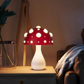 Luminária de Mesa Cogumelo LED – Luz Ambiente Inspirada em Amanita
