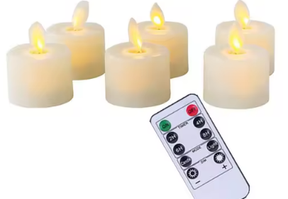 6 Velas Sem Chama Realistas Com Controle Remoto