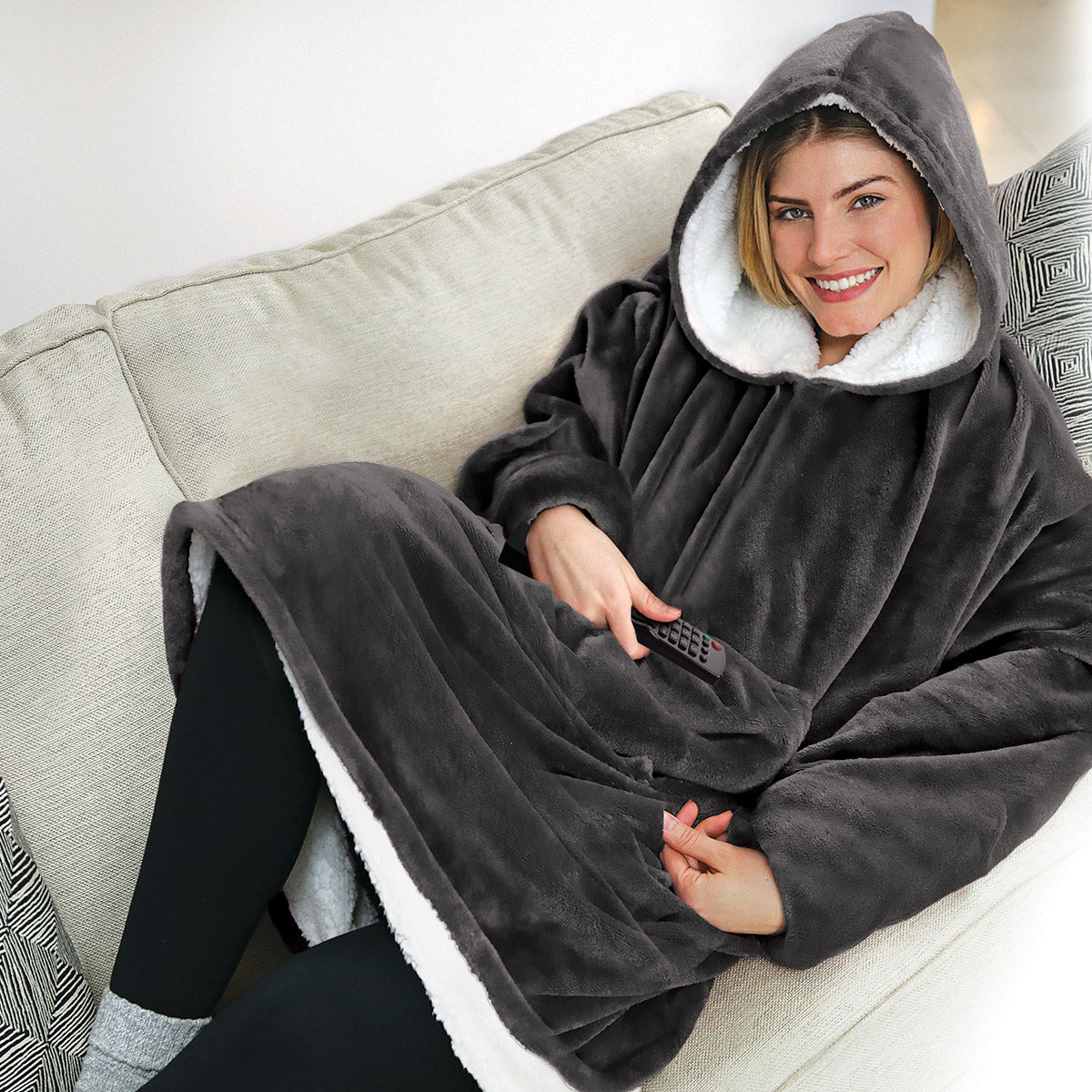 Moletom Cobertor Feminino Oversized de Vestir