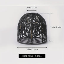 Cúpula de Pendente em Corda Tecida à Mão | Design de Lustre Rústico de Fazenda