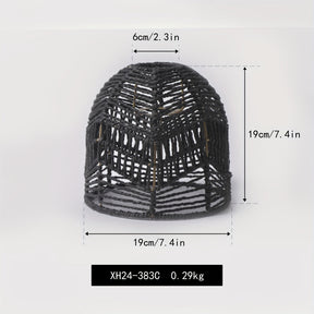 Cúpula de Pendente em Corda Tecida à Mão | Design de Lustre Rústico de Fazenda