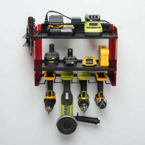 Suporte de Parede para Organização de Ferramentas Estação de Energia Prateleira de Armazenamento para Garagem