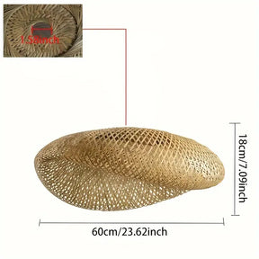 Cúpula de Luminária de Rattan Tecida à Mão – Cúpula de Bambu Estilo Boho
