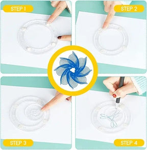 22-Piece Spiral Ruler Set – Creative Drawing, Geometric Patterns & Kids-Friendly
