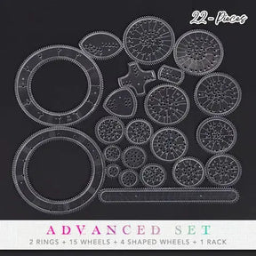 22-Piece Spiral Ruler Set – Creative Drawing, Geometric Patterns & Kids-Friendly