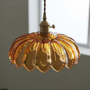 Luminária Pendente de Flores Vintage | Lustre de Vidro Colorido