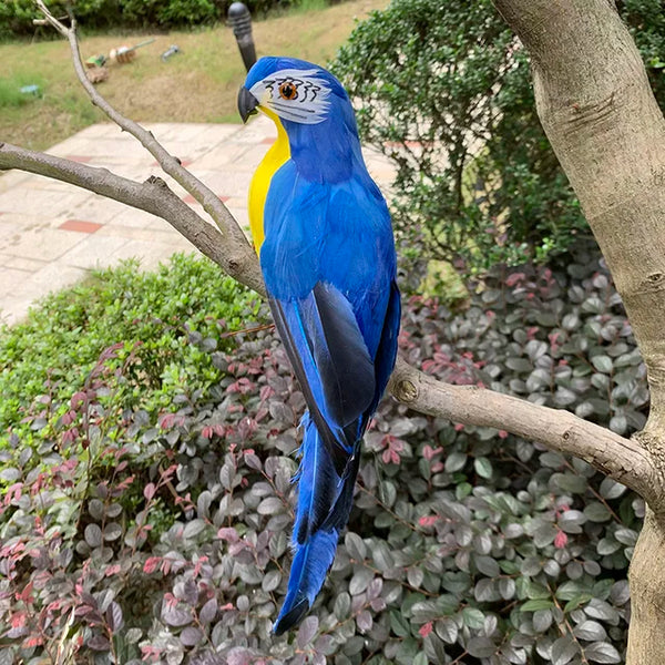 Decorative Parrot Garden Ornament – Lifelike Feathered Bird Figure 25cm