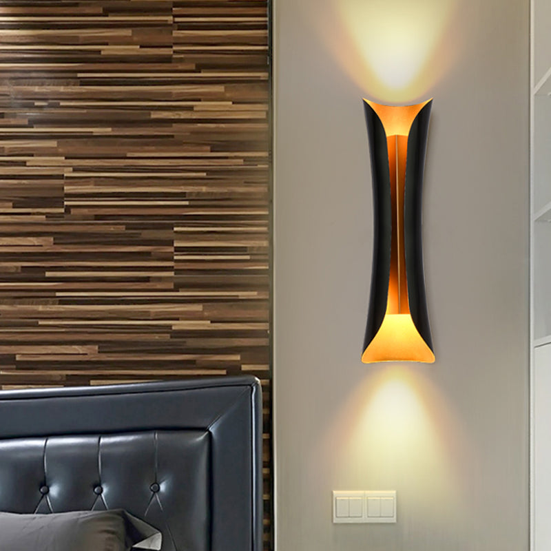 Arandela de Parede Modern Curl | Luminária de Parede Interna de Metal Preto