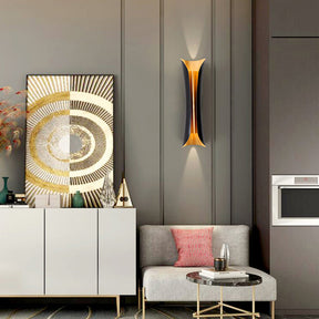 Arandela de Parede Modern Curl | Luminária de Parede Interna de Metal Preto