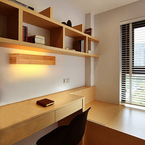 Arandela de LED de Madeira Moderna | Iluminação Minimalista para Quarto e Sala de Estar