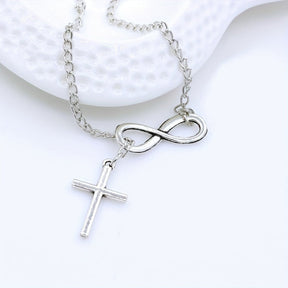 Colar com Pingente de Cruz Prata Vintage Presente de Dia das Mães