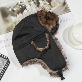 Gorro de Aviador para Esqui com Protetor de Orelha e Pele Sintética Aconchegante