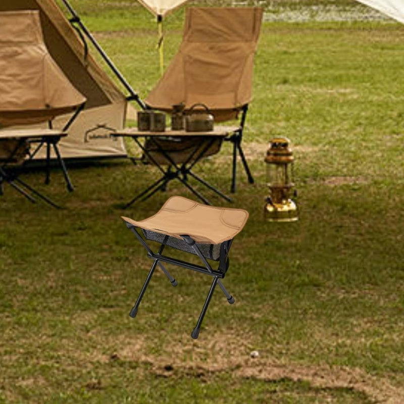Banco de Camping Dobrável – Portátil com Rede de Armazenamento e Leve