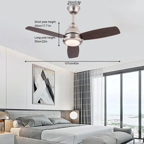 ceiling fan with LED light and six fan speeds