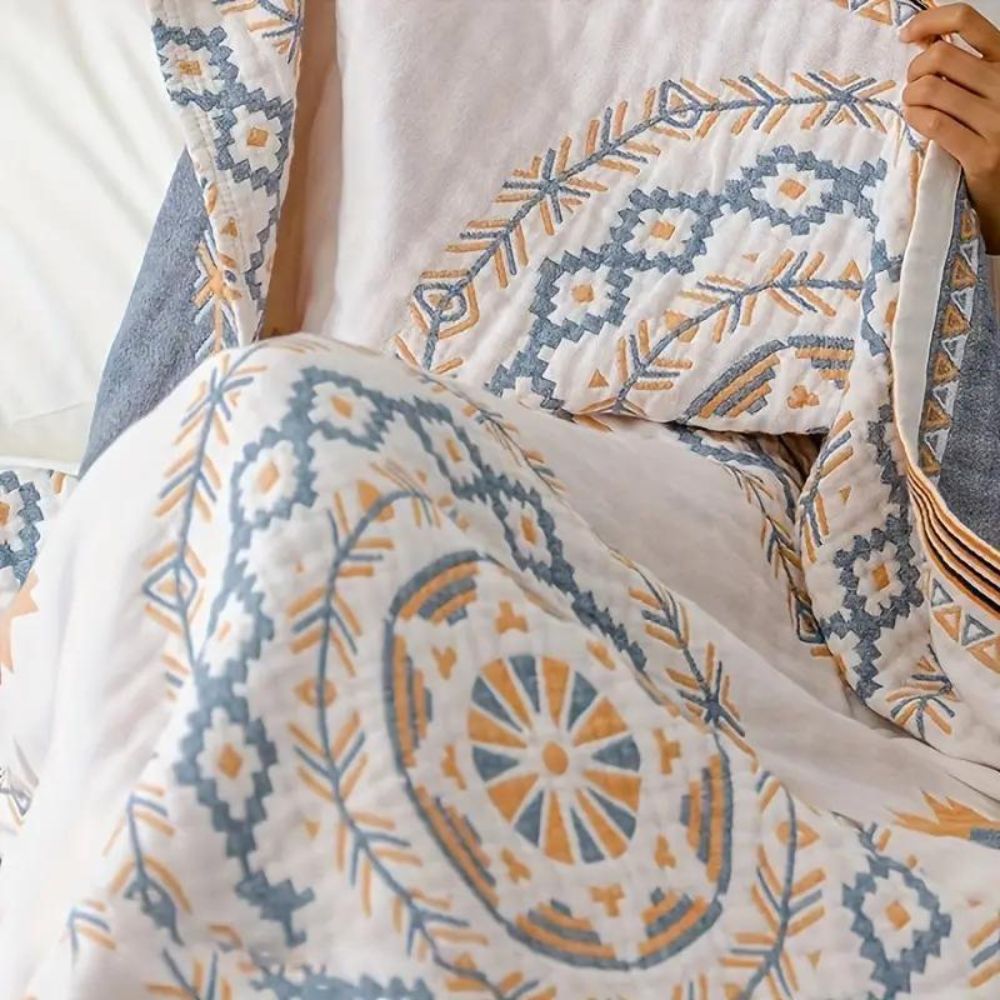 Manta Decorativa com Estampa de Mandala Boho
