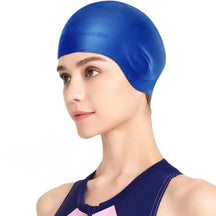 Silicone Swim Cap with Ear Protection – HydroFit Waterproof Design
