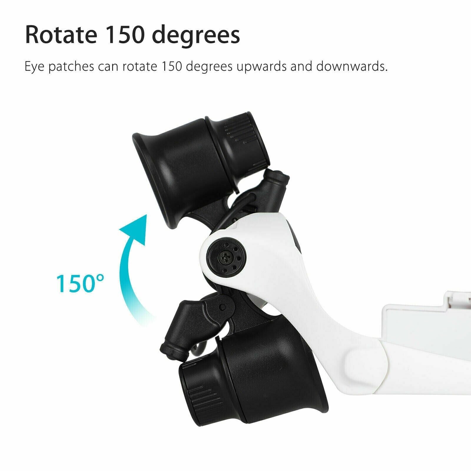 Lupa de Cabeça com 8 Lentes e Luz LED para Joalheiro