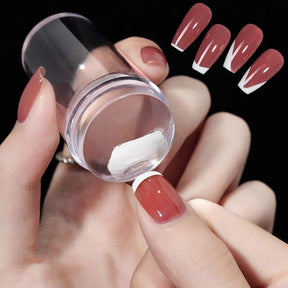 Carimbo de Silicone Transparente para Unhas com Espátula