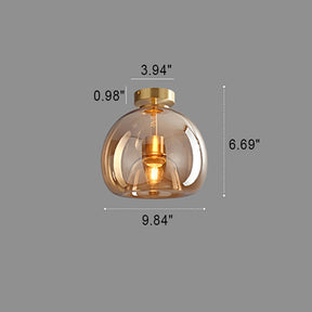 Luminária de Teto Nordic de Vidro Esférico | Semi-Embutida