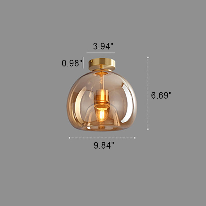 Luminária de Teto Nordic de Vidro Esférico | Semi-Embutida