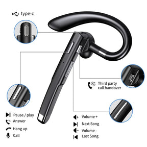 Headset Bluetooth 5.1 Sem Fio com Microfone Duplo para Caminhoneiros com Cancelamento de Ruído | Fone de Ouvido com Qualidade de Som Superior e Conforto