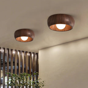 Luminária de Teto Albanora | Lustre de LED Moderno e Minimalista em Madeira