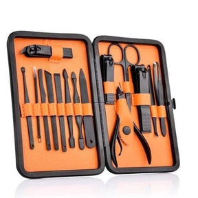 Conjunto de Manicure Profissional de 15 Peças com Estojo de Viagem