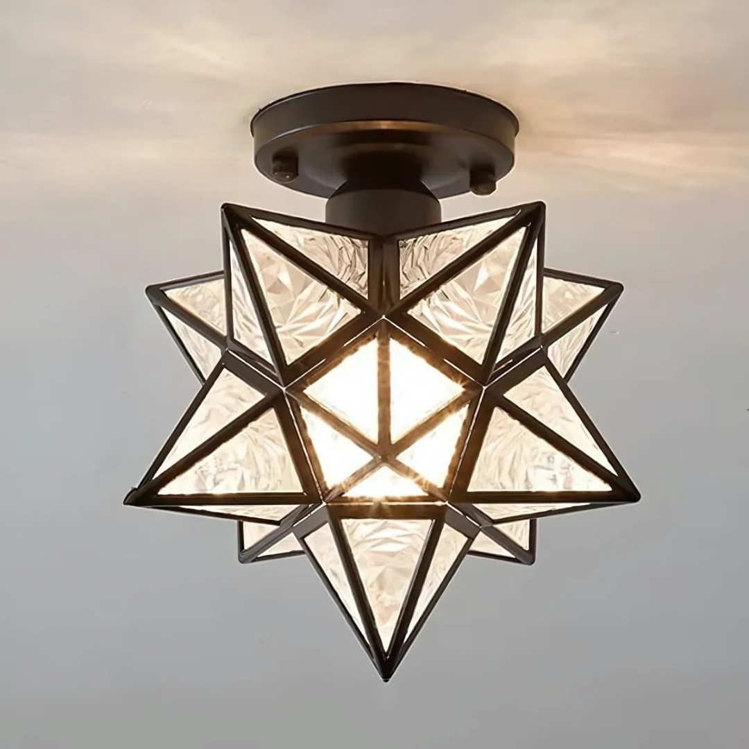 Luminária de Teto LED Xelio | Luz de Estrela Geométrica Elegante