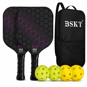 Conjunto de Raquetes de Pickleball de Fibra de Vidro Leves com Bolas