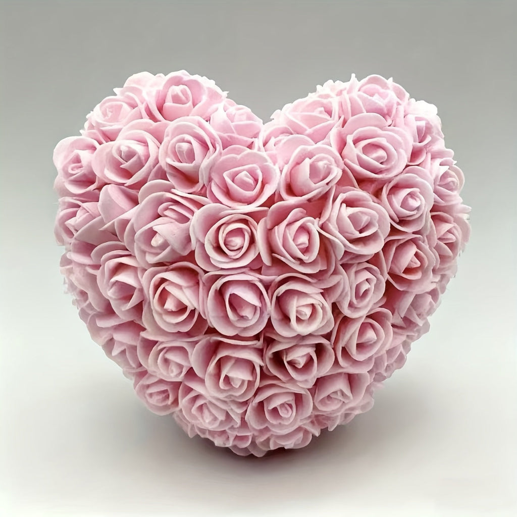 Presente de Dia das Mães Coração de Rosa Decoração de Mesa de Flor Artificial