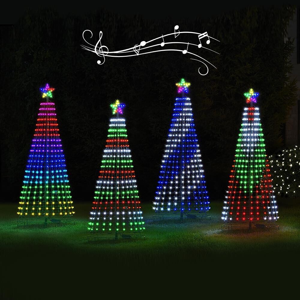Natal – Show de Luzes de Árvore de Natal Externa com LED Multicolorido Animado