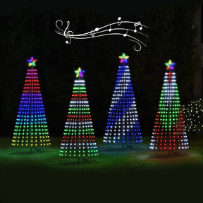 Natal – Show de Luzes de Árvore de Natal Externa com LED Multicolorido Animado