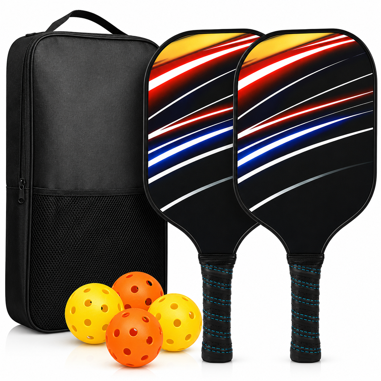 Conjunto de Raquetes de Pickleball em Grafite Leve com Bolas