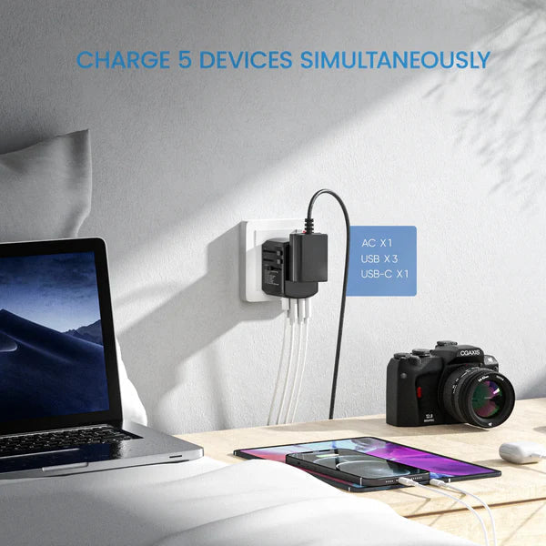 Adaptador de Viagem com Múltiplas Portas