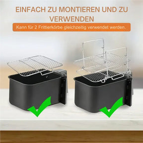 Suporte de 3 Níveis para Fritadeira Elétrica – Distribuição Uniforme de Calor, Antiaderente e de Fácil Limpeza