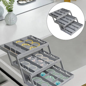 Organizador de Gaveta Expansível - Bandeja Ajustável de 3 Níveis para Economia de Espaço na Cozinha