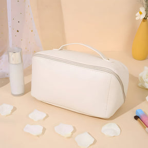 Necessaire de Viagem Organizadora de Maquiagem Estojo Cosmético de Couro Sintético de Grande Capacidade