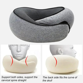 Almofada de Pescoço Ergonômica para Viagem – Suporte em Espuma Viscoelástica para Avião e Carro